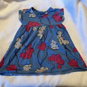 Tea Collection size 4 kids girls blue floral wide skirt dress